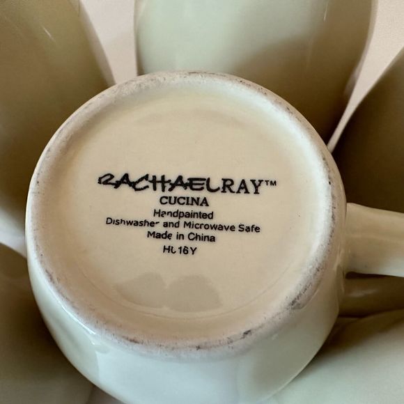 RACHAEL RAY "Cucina" Almond Cream Mug/Cup set of 6 -HTF/RARE - Picture 8 of 10